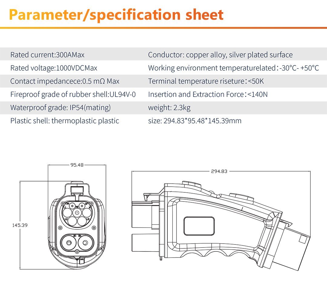 Electric Vehicle Charging Adapter, CCS2 to GBT, 250A