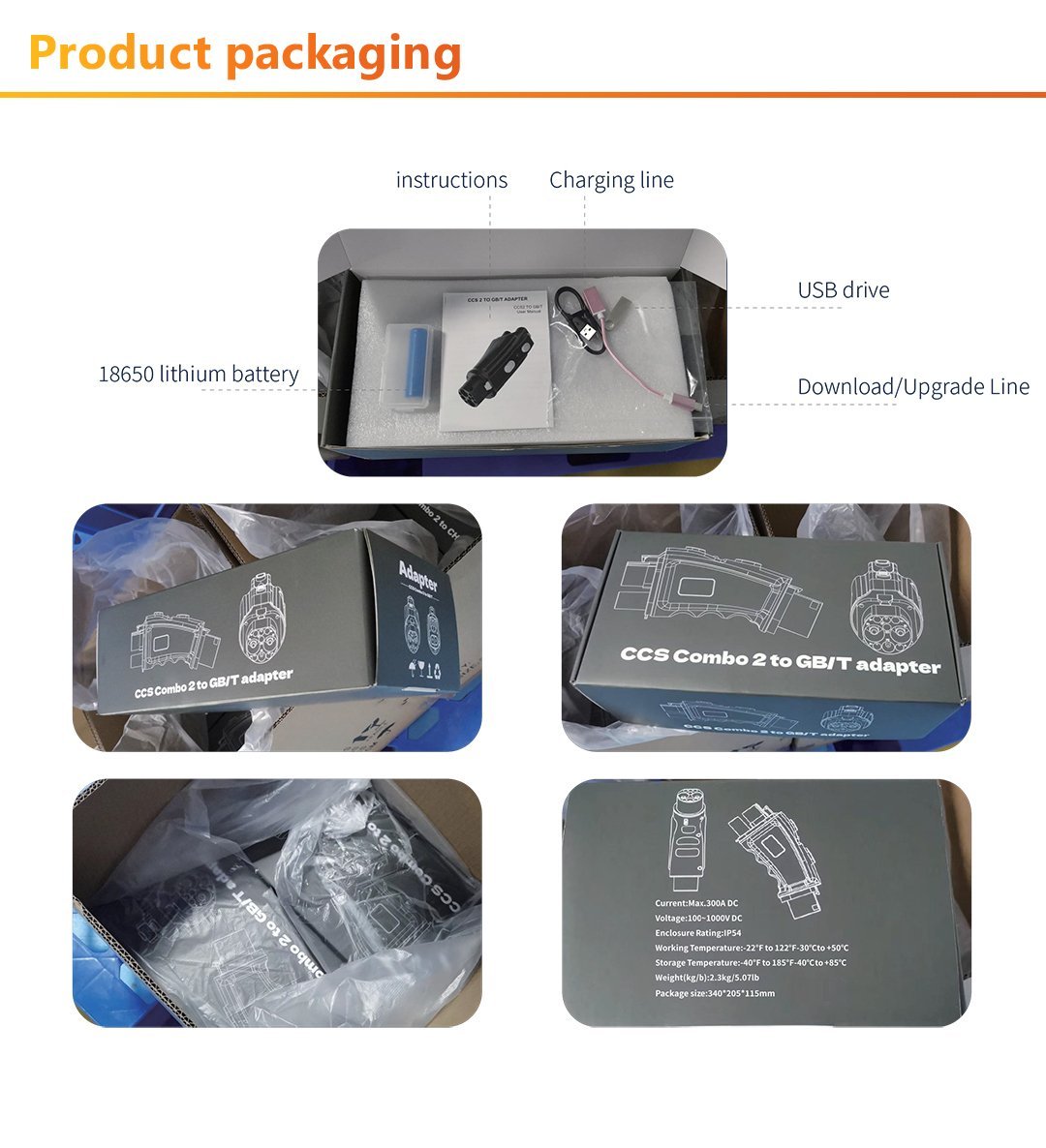 Electric Vehicle Charging Adapter, CCS2 to GBT, 250A